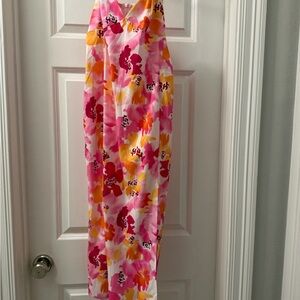 Floral Pink and Orange Dress